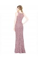 Sleeveless Crop Top High Neck Mermaid Lace Bridesmaid Dress / Prom Dress Brisbane