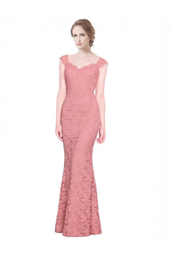 Sweetheart Mermaid Long Lace Bridesmaid Dress / Prom Dress with Wide Straps Brisbane