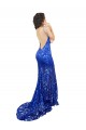 High Neck Long Open Back Lace Bridesmaid Dress / Prom Dress with Train Brisbane