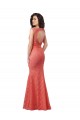 Mermaid Long V-Neck Lace Bridesmaid Dress with Open Back Brisbane