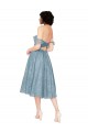 Off the Shoulder Sweetheart Chantilly Lace Midi Length Cocktail Bridesmaid Dress Brisbane
