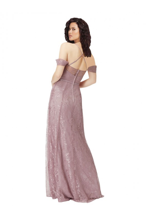 Sweetheart Chantilly Lace Bridesmaid Dress with Off the Shoulder Sleeves Brisbane