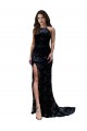 Formal High Neckline Lace Open Back Bridesmaid Dress / Prom Dress with High Slit Brisbane