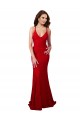 Low Back V-Neckline Floor Length Formal Lace Bridesmaid Dress / Prom Dress Brisbane