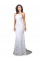 Mermaid Fitted High Neck Low Back Fishtail Wedding Dress Brisbane