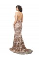Fishtail Shaped V-Neck Embroidered Foral Lace Wedding Dress Brisbane