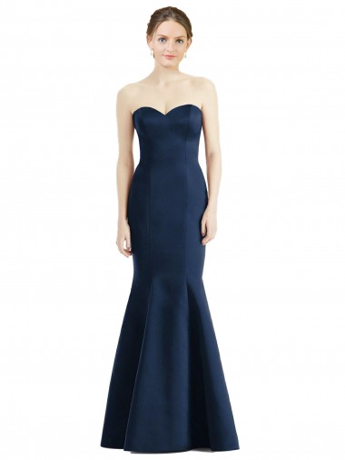 Long Mermaid Full Length Strapless Satin Bridesmaid Dress Brisbane