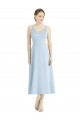 Short Tea Length V-Neck Satin Bridesmaid Dress Brisbane