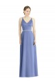 Long Floor Length V-Neck Satin Bridesmaid Dress with Spaghetti Straps Brisbane