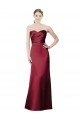 Strapless Satin Bridesmaid Dress with Asymmetrical Draped Bodice Brisbane