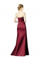 Strapless Satin Bridesmaid Dress with Asymmetrical Draped Bodice Brisbane