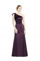 Full Length One Shoulder Satin Bridesmaid Dress with Bow Shoulder Detail Brisbane