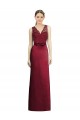 Full Length Sleeveless Satin Bridesmaid Dress with Lace Bodice Brisbane