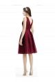 Short Midi Length Satin Cocktail Bridesmaid Dress with Bateau Neckline and V-Back Brisbane