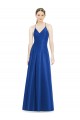 Full Pleated V-Neck Long Satin Bridesmaid Dress with Criss Cross Open Back Brisbane