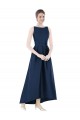 Full Length Sleeveless Long Satin Bridesmaid Dress with High Low Hem Detail Brisbane