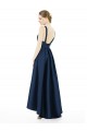 Full Length Sleeveless Long Satin Bridesmaid Dress with High Low Hem Detail Brisbane