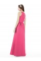 Jewel Neck Keyhole Back Sleek Long Satin Bridesmaid Dress Brisbane