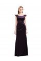 Off The Shoulder Long Satin Bridesmaid Dress with Asymmetrical Pleated Bodice Brisbane