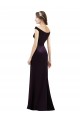 Off The Shoulder Long Satin Bridesmaid Dress with Asymmetrical Pleated Bodice Brisbane