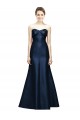 Long Strapless Satin Bridesmaid Dress with Pleated Cuff Neckline Brisbane