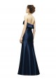 Long Strapless Satin Bridesmaid Dress with Pleated Cuff Neckline Brisbane