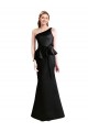 Long One Shoulder Satin Bridesmaid Dress with Bow Ties Brisbane