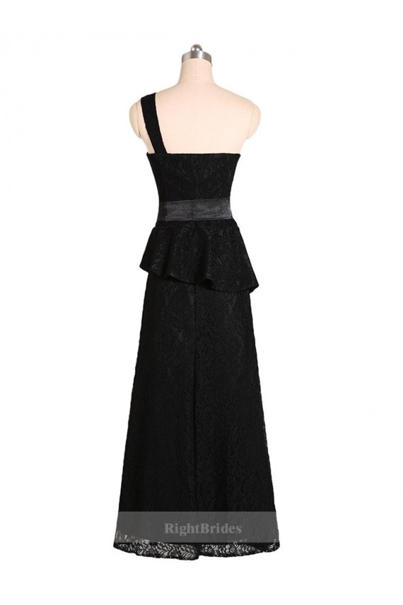 Long One Shoulder Satin Bridesmaid Dress with Bow Ties Brisbane
