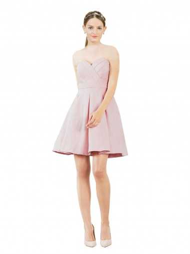 Short Knee Length Sweetheart Satin Cocktail Bridesmaid Dress Brisbane
