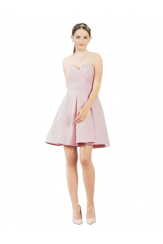 Short Knee Length Sweetheart Satin Cocktail Bridesmaid Dress Brisbane