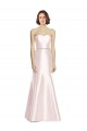 Long Sweetheart Satin Bridesmaid Dress with Slim Beaded Sash Brisbane