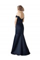 Fit and Flare Satin Bridesmaid Dress / Prom Dress with Off the Shoulder Neckline Brisbane