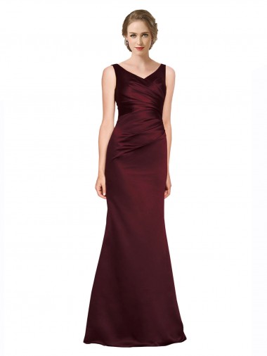 Figure Shaping Formal Satin Bridesmaid Dress / Prom Dress with Structured Pleats Brisbane