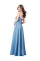 Crossing Strap Back Pleated Bodice Long Formal Satin Bridesmaid Dress / Prom Dress Brisbane