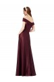 Long Off the Shoulder Formal Satin Bridesmaid Dress / Prom Dress with Thigh-high Slit Brisbane