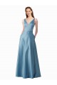 Classic Satin V-Neck A-Line Bridesmaids Dress with Pockets Brisbane