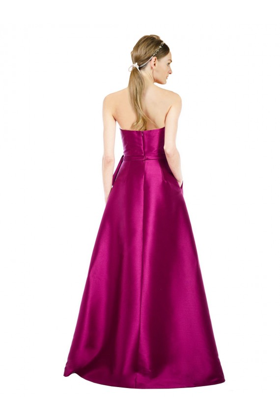 Sleeveless V-Neck Long Satin Bridesmaid Dress / Prom Dress with Bow Waist Brisbane