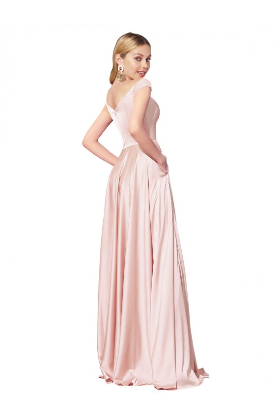 A-Line Off the Shoulder Sweetheart Formal Satin Bridesmaid Dress / Prom Dress Brisbane