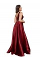 Sleeveless Deep V-Neck A-Line Formal Satin Bridesmaid Dress / Prom Dress with Pockets Brisbane