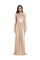 Floor Length Halter Neck Sparkling Formal Sequin Bridesmaid Dress / Prom Dress with Pleats Brisbane