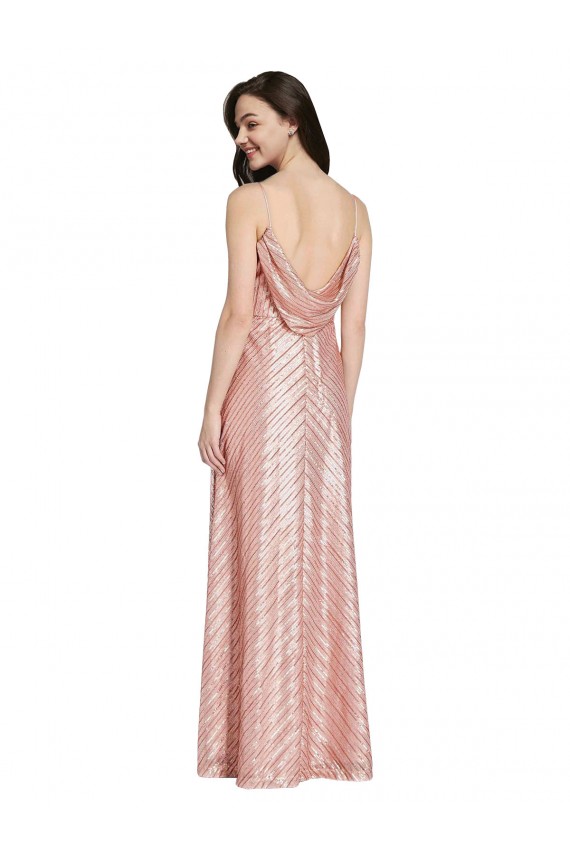High Neck Low Back Sparkling Formal Sequin Bridesmaid Dress / Prom Dress Brisbane