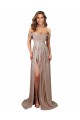 Strapless Scoop Neck Off the Shoulder Long Formal Sequin Bridesmaid Dress / Prom Dress with High Slit Brisbane