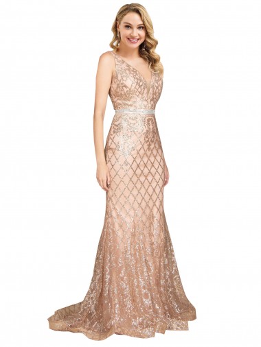 Sleek Long Mermaid Formal Sparkling Sequin Bridesmaid Dress / Prom Dress Brisbane