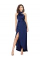 Full Length High Neck Wrap Formal Silky Satin Bridesmaid Dress / Prom Dress with Waist Tie Brisbane