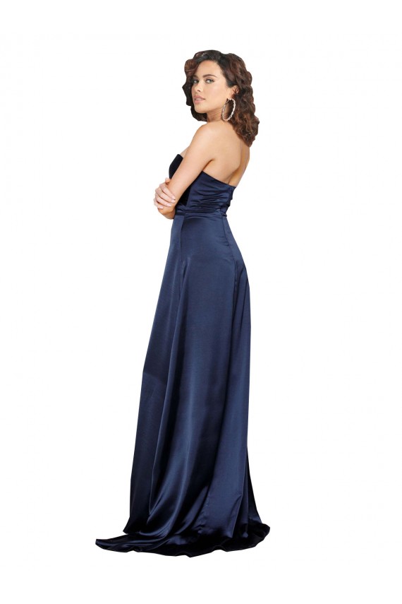 Knotted Sweetheart Formal Silky Satin Bridesmaid Dress / Prom Dress with High Side Split Brisbane
