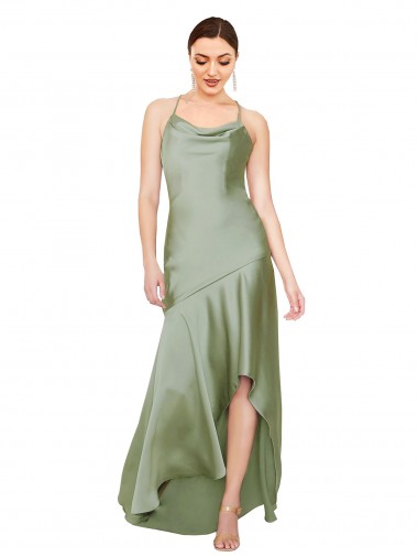 Formal Silky Satin Bridesmaid Dress / Prom Dress with Bias Cut Skirt Brisbane