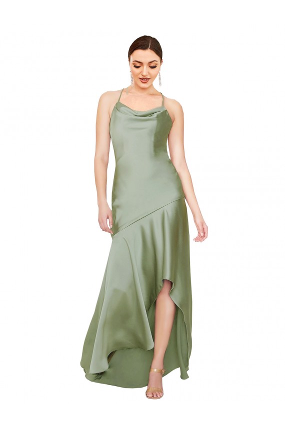 Formal Silky Satin Bridesmaid Dress / Prom Dress with Bias Cut Skirt Brisbane