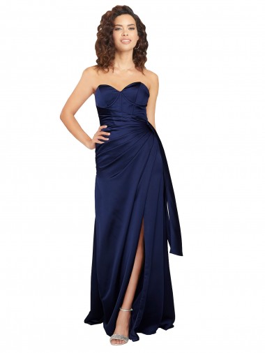 Floor Length Wrap Skirt Formal Silky Satin Bridesmaid Dress / Prom Dress Brisbane