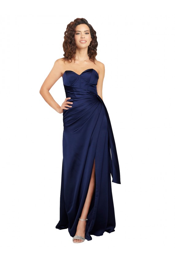 Floor Length Wrap Skirt Formal Silky Satin Bridesmaid Dress / Prom Dress Brisbane