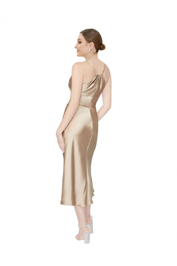 Empire Waist Formal Silky Satin Cocktail Midi Bridesmaid Dress / Prom Dress Brisbane
